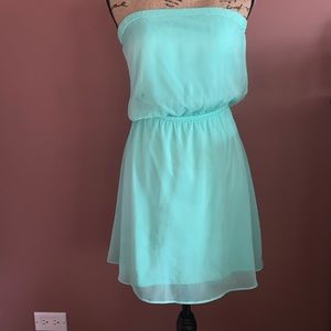 Turquoise, strapless dress
